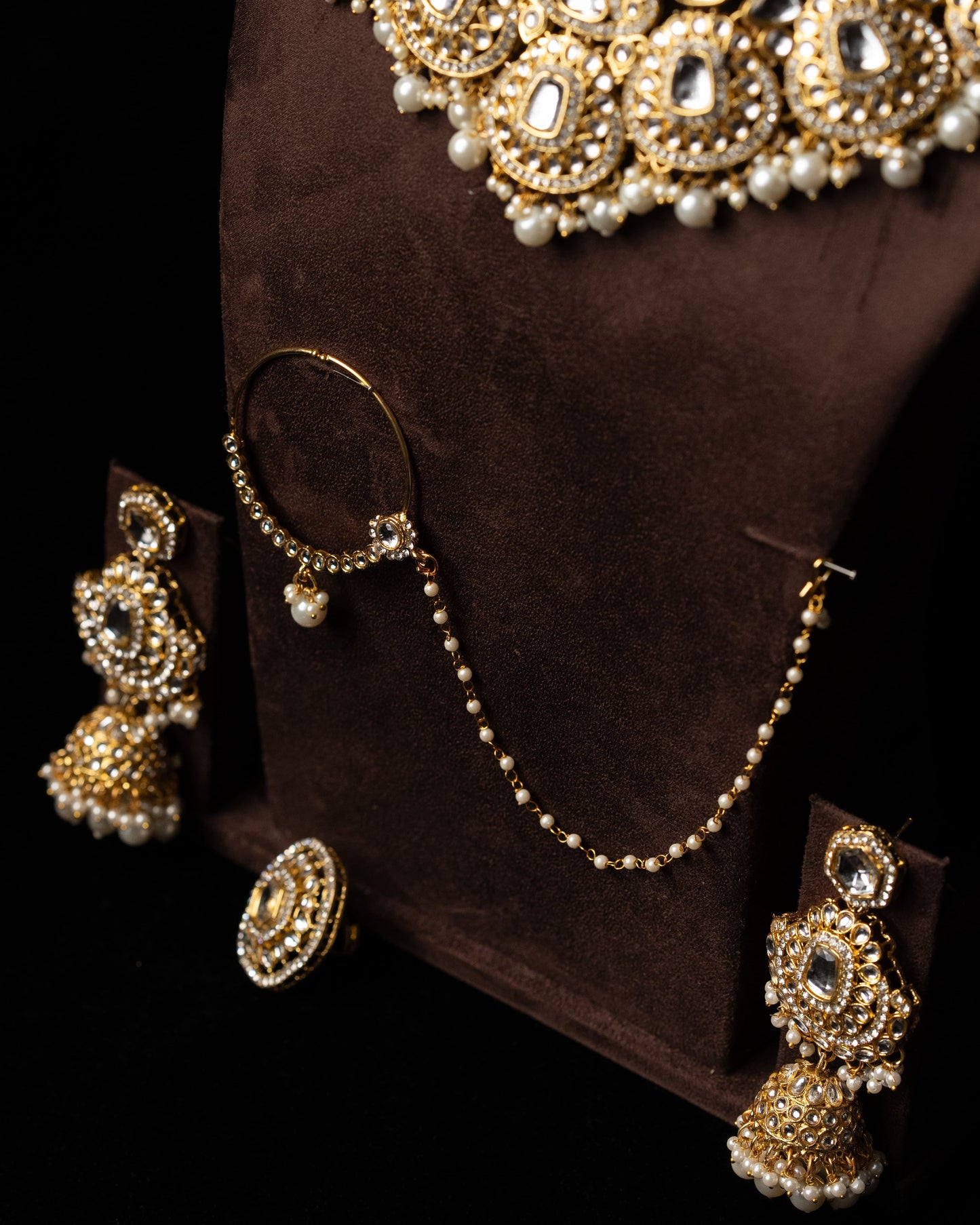 Premium Kundan Statement Bridal Set |Wedding Jewelry |Traditional Jewelry I Full Bridal Jewelry I Jhumka, Matha Patti, Nose Pin & Ring