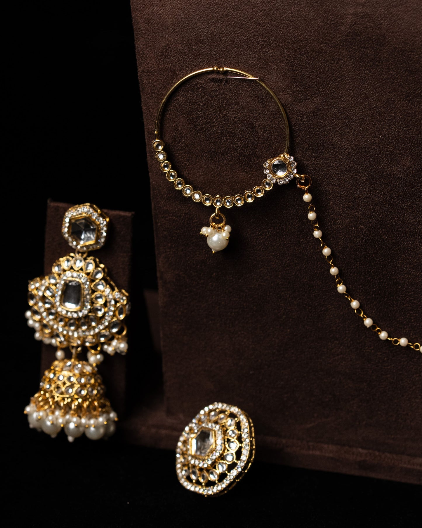 Premium Kundan Statement Bridal Set |Wedding Jewelry |Traditional Jewelry I Full Bridal Jewelry I Jhumka, Matha Patti, Nose Pin & Ring