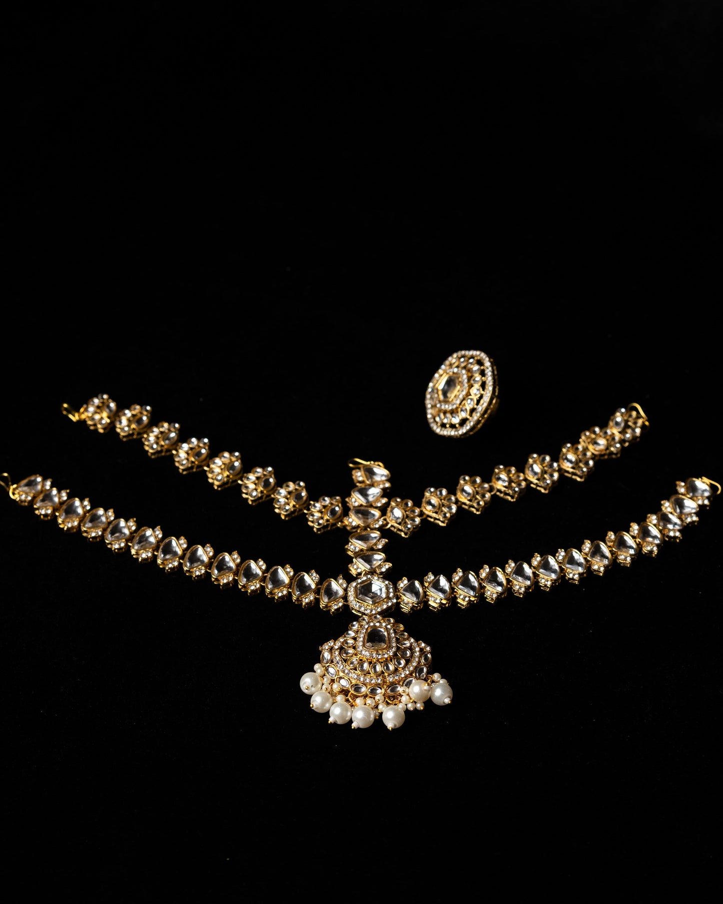Premium Kundan Statement Bridal Set |Wedding Jewelry |Traditional Jewelry I Full Bridal Jewelry I Jhumka, Matha Patti, Nose Pin & Ring