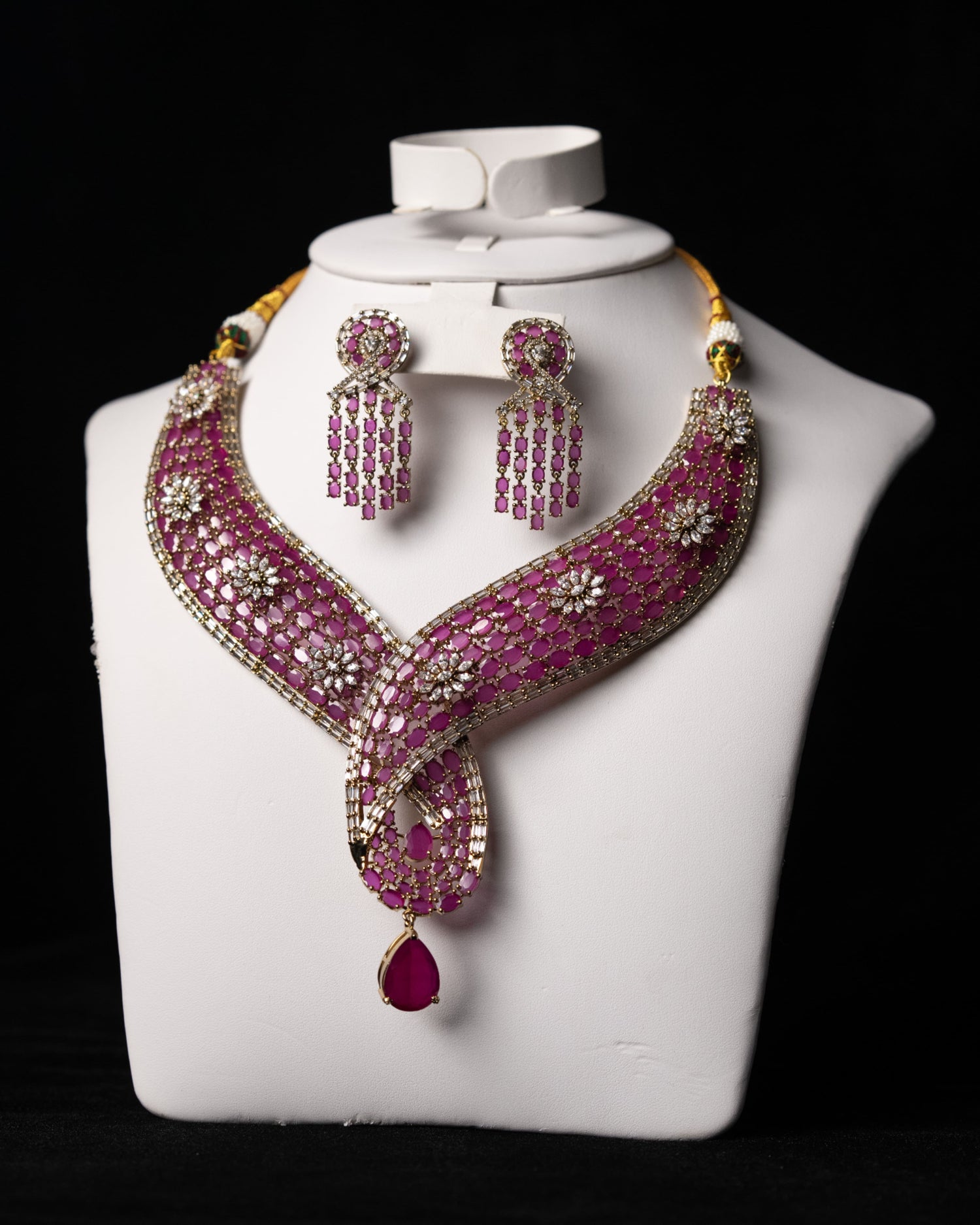 Party wear Ruby Necklace with Earrings