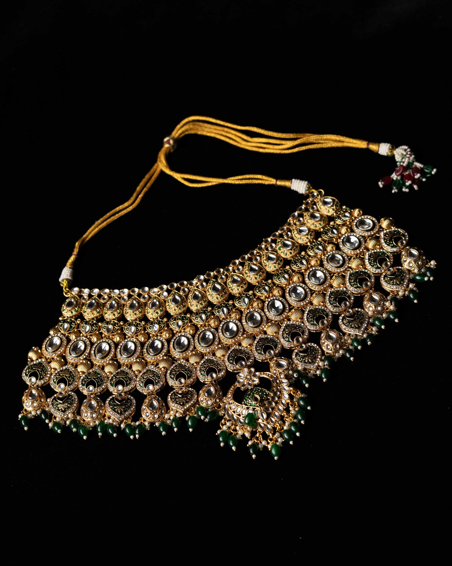 Green Polki Kundan Statement Bridal Set |Wedding Jewelry|Traditional Jewelry I Full Bridal Jewelry I Earrings, Matha Patti, Nose pin & Rings